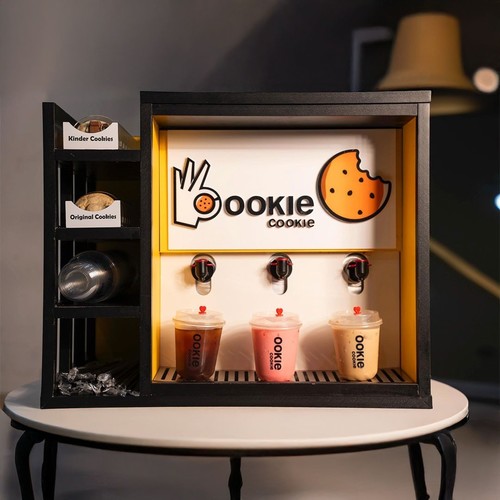 self catering - self catering is contains 3 kinds of coffee and/or hot chocolate and\or ice tea and cups, straw, and 24 cookies And table - ice box self help without servant from ookie cookie- no need electricity