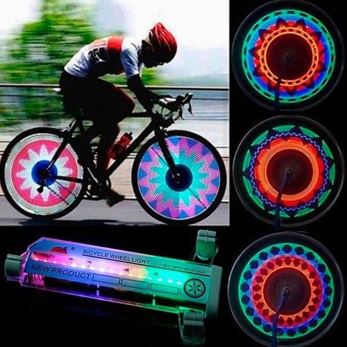 32LED FLASH BICYCLE MOTORCYCLE - Features: Brand new and high quality Cool double sense of 16 new fancy hot wheels light with 30 kinds of different light design. Sensitive sense of shock. Under the sun light is not bright, encounter dark bright. Easy installation and water resistance. It consist of 96 high visibility RGB LED lights, which can make you safe riding. The speed of 15k/m can be better to display patterns completely. It can flash 30 different patterns, and the patterns will be changed every 5 seconds. It is applicable to 24 inches wheel. Battery: 3 AAA battery (NOT included) Size:16.5cm/6.49inch x 4cm/1.57inch. Package Included: 1 x LED Bicycle Wheel Lights