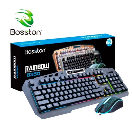 BOSSTON Rainbow Backlight game keyboard And Mouse Set8350