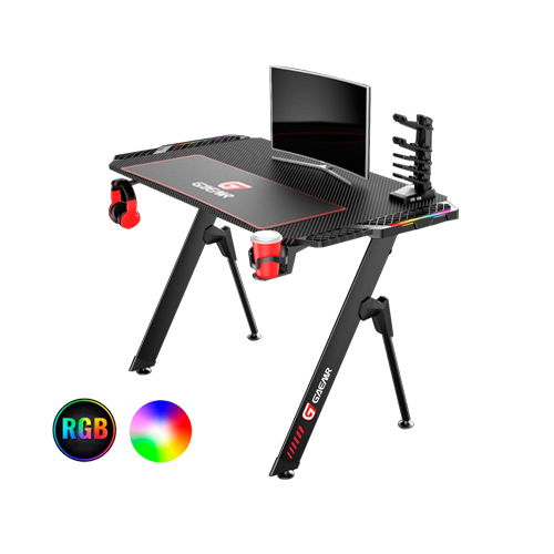 Carbon fiber gaming table with RGB lighting 116 cm