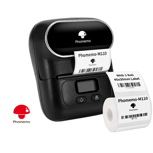 Phomemo M110 Wireless Thermal Label Printer Portable Bluetooth Label Maker ( BLACK ) - Phomemo M110 Wireless Thermal Label Printer Portable Bluetooth Label Maker Machine Barcode Printer for iPhone and Android Phones  
*PACKAGE DETAILS:1 x Phomemo M110 Thermal Label Maker1 x Roll 40*30mm/100 labels Thermal Paper(in the printer)
1 x USB Cable1 x User Manual
1 x Packing Box