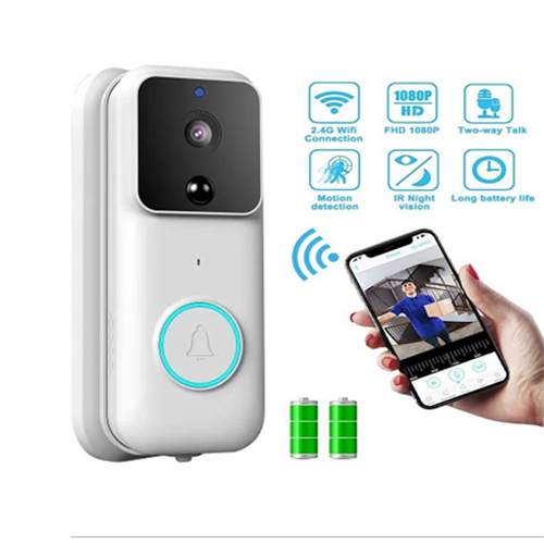 Smart Video Doorbell FHD 1080P Wireless Security Camera 170 Degree Wide Angle Wifi - Smart Video Doorbell, FHD 1080P Wireless Security Camera 170°Wide Angle Wifi Doorbell, PIR Motion Detection Night Vision, Two-Way Talk, 2 Rechargeable Battery 🔥 【FHD 1080P REVOLUTION & 170°WIDE ANGLE】 Upgrated Sony MX Sensor, the excellent video which has FHD 1920*1080p. Under the same light source conditions, our camare's F1.8 to F2.0 aperture light input increased by 20%. 170°Wide Angel, It gives you a wider viewing range and avoids blind spots in the viewing area

🔥 【SIGNAL BOOSTING & 180 DAYS BATTERY LIFE】 With sprecial Hisilicon cpu, with more intelligent. It boost the signal of wifi, you needn't worry about no signal or notifications through the door. And there has 2 battery in device, used in the normal circumstances, it can works 90-180 days after full charged

🔥 【SUPERIOR IR NIGHT VISION & PIR MOTION DETECTION】 With 6 pieces long infrared lamps，18 meters night vision distance. This video doorbell provides more high-definition night vision. And PIR motion detection, when visitors press your doorbell or trigger the built-in motion sensors, doorbell will instantly send notifications to your phone

🔥 【SMART APP CONTROL & TWO-WAY TALK】 The operation is simple and the App's function is comprehensive. Manage video recording, take photos and motion detection. New upgraded intelligent alarm in time, it will accurately capture every dynamic moment and provide you with timely information alerts. If you are not at home, you can talk with someone who rings the doorbell