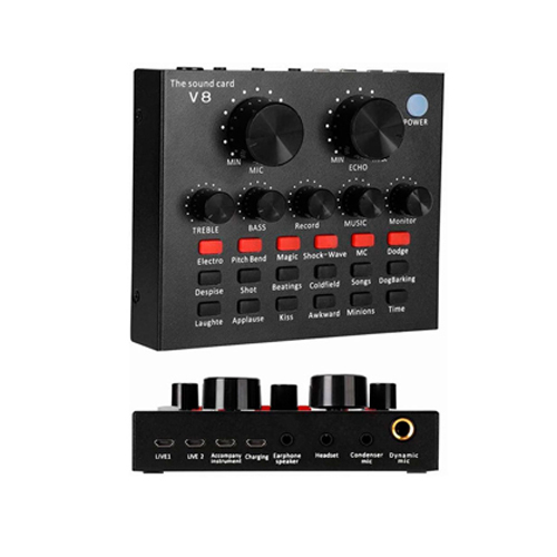 Mixer V8 Dual Voice Changer to reduce noise and multiple sound effects for phone and computer