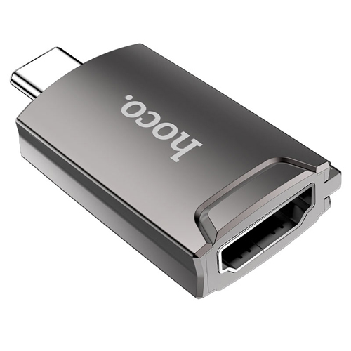 HOCO Adapter Type-C to HDMI “UA19 Easy flow” - UA19 Easy flow, Type-C male to HDMI female adapter, support 4K 30Hz (3840*2160px), for most laptops with Type-C interface1. Material: zinc alloy.
2. Sizes: 42*22.5*8.5mm. Weight: 20g.
3. Interface: Type-C male to HDMI female.
4. Resolution: 4K 30Hz (3840*2160px).
5. Support most laptops with Type-C interface. Support part of Type-C mobile phones.
6. Support Type-C mobile phone and tablet OTG function.