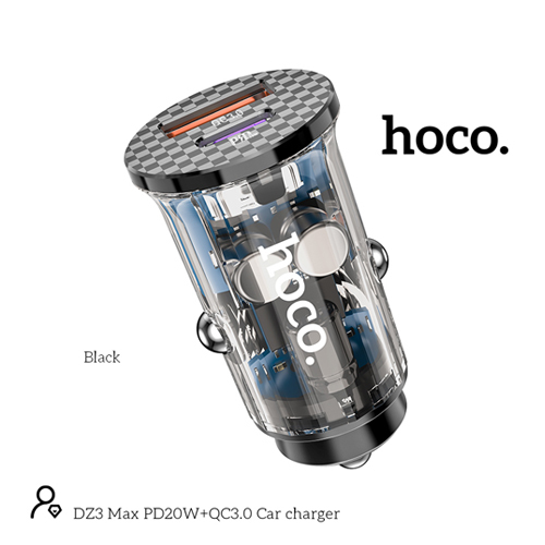 Hoco DZ3 Max PD20W+QC3.0 Car charger - Hoco – Car Charger PD+QC3.0 30W Output 1 USB & 1 Type-CMaterial:ABS+PC flame retardant materialOutput:USB-A: 22.5W
Type — C: 20 w
Total output: 42.5 WSupport:USB — A: QC3.0 / QC2.0 / AFC/FCP/SCP/PE2.0 PE1.1 /SFCP
Type — C: PD2.0 / QC3.0 / QC2.0 AFC/FCP