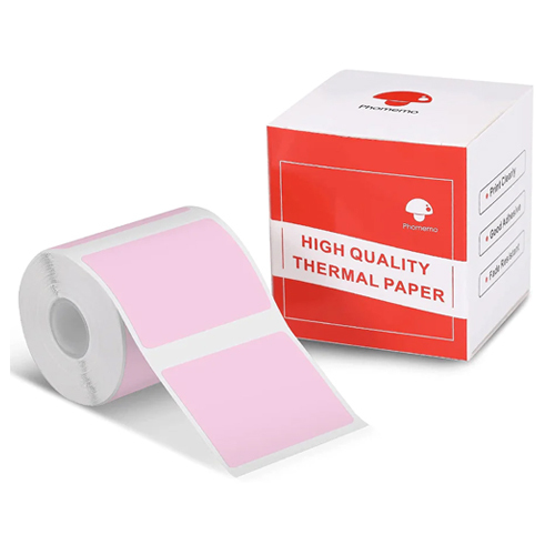 PHOMEMO 40 X 30mm/230Pcs Square Label Pink 1 Roll - Label Name: 40 x 30mm (1.57