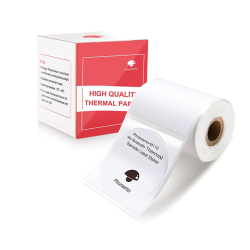 PHOMEMO 50 X 50mm/140Pcs Round Label White Round 1 Roll - Product Name:Multi-Purpose Round White Self-Adhesive Label-1 Roll of 140 Labels 50x50mmSpec: 50mm*50mm/1 7/8