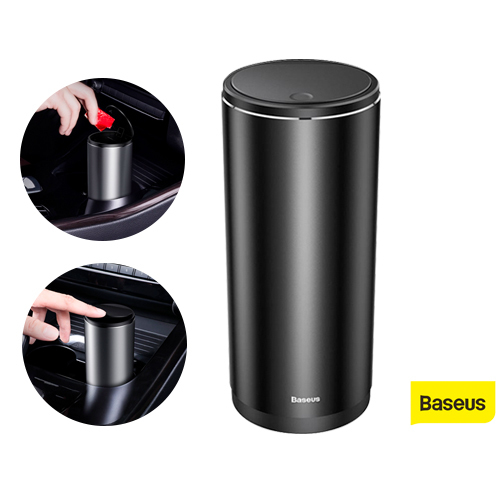 BASEUS GENTLEMAN STYLE VEHICLE-MOUNTED TRASH CAN – BLACK - BASEUS Vehicle-mounted Trash Can Rubbish Bin Mini Size for Car 500ML
 Made of quality ABS+aluminum alloy, very durable for longtime use Easy to use, just open the lid in a click, protect your hands from dirty Large capacity of 500ML to meet the daily needs for trash space Small in size, saving space to store it Leak-proof design for good sealing Great for car use, office and house desktop, etc