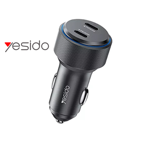 YESIDO 2 Type-C port PD 30W 20W compatible fast charging USB C car - YESIDO 2 Type-C port PD 30W 20W compatible fast charging USB C car charger Feature: 1) Each Port PD 30W quick charging at the same time Max power 60W 
2) Aluminum alloy casing, charging fast heat dissipation 
3) PD Type-C Port, charging two devices at the same time.
5) Soft blue light after power-on, convenient for charging at night

Product Show Fast charging USB car charger    Quick Charging  PD 30W fast charging  Alloy material    high power 60W output  Aluminum Alloy casing, charging fast heat dissipation  Double quick charging 3.0 at the same time   Increased power output efficiency 50%  Soft blue light after power-on, convenient for charging at night      Mini design do not hinder driving  Six protections are safer to use  Over temperature protection  Short circuit protection   Overvoltage protection   Overcurrent protection    Overcharge protection    Over power protection  99% fully compatible   Applicable to 99% of mobile phones, tablets and other digital devices on the market  Adapted to 12V-24V voltage, compatible with most mainstream models on the market  Compatible with various models of cigarette lighter jacks  product name  Dual USB quick charging car charger    model  Y48     shell material  Aluminum alloy        Output Power  60W Max   Rated input   DC 12V-24V         Rated output  Quick Charging 3.0 3.6-6.5V/3A, 6.5-9V/2A, 9V-12V/1.5A(Each)