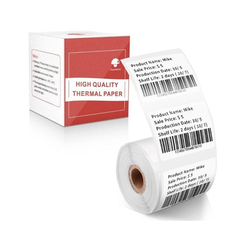 PHOMEMO 40 X 30mm/230Pcs Square Label White 1 Roll - Specifications:-- Regular white rectangle thermal sticker printing label-- With adhesive on the backside of each roll of paper, you can easily stick it everywhere-- ECO friendly & Safety: no ink required, Bisphenol-A free.-- Feature: waterproof, oil-proof, tearproof, great adhesive, and leave no trace -- It can be used as price labels. organization label, item label, etc, which helps you stay organized for your work and life. Product Name:Multi-Purpose Square Self-Adhesive Label-1 Roll of 230 Labels 40x30mmSpec: 40mm*30mm/ 1 1/2