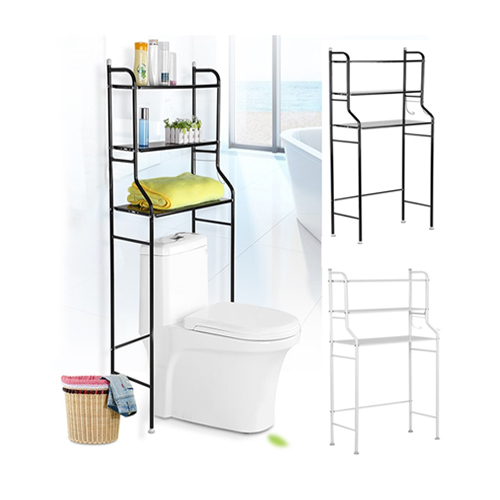 Bathroom Storage Stand With Three Shelves - WHITE TW102 - 3-Tier Iron Toilet Towel Storage Rack Holder Bathroom Corner Shelves Shampoo Holder Shower Shelf Storage Rack Shower Organizer  Description:
This is a bathroom storage rack, which is very sturdy and durable, have a long service time. It can effectively utilize the unused space above the closestool, creating multiple extra storage spaces for overcrowded bathroom. Perfect for your bathroom or laundry room.

Features:Made of high quality iron pole, sturdy and durable, have a long service time. Effectively utilize the unused space above the closestool, creating multiple extra storage spaces for overcrowded bathroom. Provide all installation accessories with detailed instructions, easy to assemble. Comes with 2 hooks on one side and 3 layers of the shelves, suitable for store shampoo, towel, shaving razor, roll paper, tissue box, etc. Modem design, beautiful external form, perfect for your room storage.
Specification:
Condition: 100% Brand New
Material: Iron
Color: Black, White (Optional)
Small Layer Plate Size: Approx. 56 x 16.5cm / 22.05 x 6.3inch
Big Layer Plate Size: Approx. 56 x 25cm / 22.05 x 9.84inch
Whole Size: Approx. 56 x 25 x 151cm / 22.05 x 9.84 x 59.45inch
Weight: Approx. 3012g

Package Included: 1 x Bathroom Storage Rack(Include Accessories) 1 x Instruction