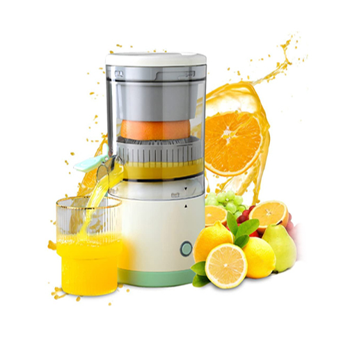 Electric Multifunctional Rechargeable Orange Squeezer Citrus Lemon Juicer - Rechargeable - Product Description 
 Features: 
     USB Rechargeable: Our electric citrus juicer is wireless and rechargeable, you can use USB-C technology for charging.     Portable & Compact: Our electric citrus juicer is compact and portable. You can take it anywhere and it does not take up any space.     Product Model: MDC1     Rated Voltage: 7.4V     Rated Current: 6A     Rated Power: 45W     Material: ABS+AS     Battery Type: Lithium battery (Battery Included)     Battery Model: 18650     Battery Capacity: 1300mAh 
 Warning Tips 
     Suggestion: 
     After you receive the product, please charge it first to ensure there is enough power for the first use. 
     Before use, please make sure that there is enough power to run the white light mode. If the red light is low power mode, it will not work properly. 
 HIGH EFFICIENCY CITRUS JUCIER: The electric citrus juicer can squeeze juice 360 ​​degrees in all directions, separate the slag juice, with higher efficiency and meet your various needs. MAKE FRESH, HEALTHY JUICES AND MORE: The juice is much tasty! This electric orange squeezer extract juice with a slow-speed system. It provides the pure taste of fruit. EASY TO CLEAN AND DISASSEMBLE he orange juicer has a one-button assembly design that allows you to disassemble the juicer in seconds. Dishwasher safe and easy to clean. 
 How to use: 
     1. Press and hold the switch for 2 seconds to power on and reset, the indicator light will stay on (enter the standby state)     2. Put the fruit into the cup (the peel is facing up)     3. Turn clockwise to fasten the upper cover     4. Click the switch to start juicing     5. Wait for the juices     6. Place the cup under the juices outlet and open the juices outlet. 
 Package Include: 
     1 x Electric Juicer     1 x USB Cable     1 x Water Outlet Cover