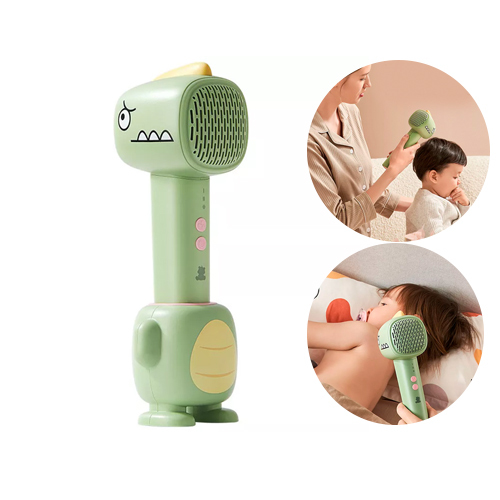 New Style Cartoon Rechargeable Hair Dryer For Babies - Products DescriptionNameNew Style Cartoon Rechargeable Hair Dryer For BabiesItemHL-7003MaterialPLAsticFunctionalityRechargeable Hair Dryer For BabiesPower SourceAC adapter or rechargeabe (5V,4000mAH)Motor TypeCommon motorFeatureAir outlet protection design2 blowing modescartoon appearance