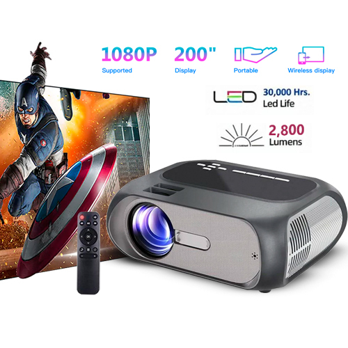 Borrego T7 Smart WIFI Full HD Projector - T7 is a small LED projector that is easy to move from one place to another easily. It works with a power of 2800 lumens to work perfectly, and the life of the lamp lasts for more than 10 years, continuous work (30000 hours)
T7 is equipped with a technology that supports full HD image display for a pure picture and a screen size of up to 150 inches
T7 supports connecting to the mobile wirelessly, whether the device is running Android or IOS, and it also supports access to the YOUTUBE platform
T7 is equipped with multiple HDMI AV USB ports to allow connection to all kinds of devices, computer receiver, flash, Xbox, PlayStation
T7 is equipped with a built-in audio system and a 3.5 mm jack for connecting to external audio devices
T7 comes in a small size for easy portability and use
Suitable for home teaching, travel and games T7 جهاز  بروجيكتور ليد صغير الحجم يسهل نقلة من مكان لاخر بسهولة  يعمل بقوة 2800 ليومنز  للعمل بصورة ممتازة  وعمرلمبة يدوم لاكثر من 10 سنوات عمل مستمر ( 30000 ساعة ) T7 مزود بتكنولوجيا تدعم عرض الصورة بتقنية فول اتش دى  لصورة نقية وحجم شاشة يصل الى 150 بوصةT7  يدعم الاتصال بالموبايل لاسلكيا سواء  كان الجهاز يعمل بنظام  Android او  IOS كما انه يدعم الدخول على منصة YOUTUBET7 مزود بمداخل متعدده HDMI AV USB  لاتاحة اتصالة بكافة انواع الاجهزة ريسيفر كمبيوتر فلاشه اكس بوكس بلى ستيشنT7  مزود بنظام صوتى مدمج ومخرج 3.5 مم لتوصيله باجهزة الصوت الخارجيةT7 ياتى بحجم صغير لسهولة التنقل به و الاستخدام  صالح  للمنزل التدريس والسفر  والالعاب