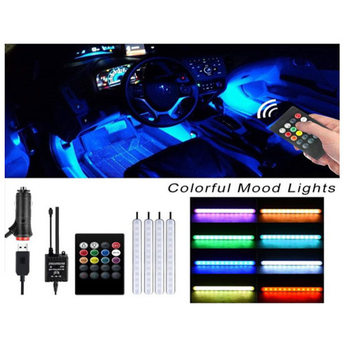 Car Atmosphere Light Khf-203 - The music control color wheel on app allows you to select any lighting color;

High-quality RGB LED strips;

APP software control and remote control;

It also has a music control mode to make your car more attractive;

Control mode: The remote controller can control 8 kinds of static color selection, 4 kinds of dynamic mode and 4 kinds of voice control induction mode. It can switch and adjust brightness, speed and sensitivity

Application: for illuminating the entire car interior. The product comes with a lighter plug and a USB plug, plug and play, without modification.



Specification:

Material: ABS

Voltage: lighter 12V

Number of light strips: 4

LED quantity: 12 LED per strip

LED type: 5050 SMD

Light color: RGB

Product length: 16.2cm/6.38