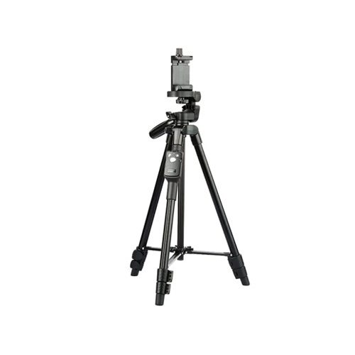 YunTeng VCT 5208 43cm Tripod with Bluetooth Remote Control - Specifications Model :  
Yunteng VCT-5208 Head: three-dimensional head Head angle: 360 degrees Tilt (down): 90 degrees Tilt (up): 65 degrees Material: aluminum alloy and ABS Features:-Aluminum alloy tripod Stand, lightweight and compact, durable and durable.-Lengthening of three sections of legs with quick-detachable lock.-Easy to operate, height adjustable from 43 cm to 125 cm.-Features with Pan-tilt-swivel 3 way head, grip for adjusting the position of the head.-Standard 1/4 