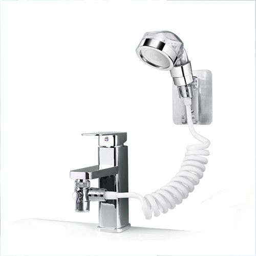 Multifunctional faucet Extension Shower Set External Shampoo Artifact, Single Cut Diverter Durable H - WIDE USE: The Bathtub Hose Sprayer Kit includes all components needed for assembly. 
 Functions: It comes with a dual-function high-pressure handheld sprayer that allows you to switch your preferred mode conveniently and quickly.