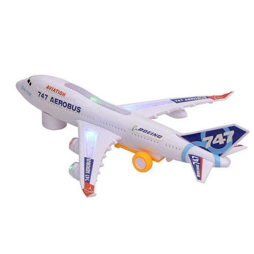 747 Aerobus Flash Electric Plane - Baby Musical Toy Ideal for: Boys and Girls Skillset : Analysis & Critical Thinking, Motor Skills, Color & Shape Recognition, Speaking Skills Minimum Age :3 years Character : Airplane Assembly Required :Yes Material : Plastic