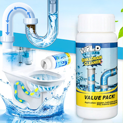 Wild Tornado Sink and Drain Cleaner 110ML - Pipe Dredging Cleaner Pipe Powder Toilet Kitchen Deodorization Clogging Cleaning Sink Drain Bottled Cleaner Tool 
Feature:
 
Material: Alkaline Solvent and Surfactant. Powerful Sink & Drain Cleaner gets the job done by dissolving grease, hair, paper, soap scum, oils, and organic matter easily. Just be patient! It will take time to work. Made of a non-corrosive formula that's safe on septic systems. It won't harm your drains, pipes or septic system. Gram weight: 110G.Package Size: 10cm x 4cm x 4cm (3.93in x 1.57in x 1.57in). Scope of application: kitchen water pipes, toilets, bathrooms, floor drains, oil clogging, sewage immersed pipes, and other drainage pipes(not suitable for aluminum products).

Specification :Material:Alkaline Solvent and Surfactant Size:4 x 10cm Net Weight:110g Number of Pcs:1PC


Package Content:

1 x Sink and Drain Cleaner