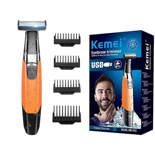 Kemei KM-1910 - Men's waterproof beard trimmer Shaver & trimmer-rechargeable - Product SpecificationsNumber of Cutters:1Cutter Type:FoilBlade Material:Stainless SteelBody Material:ABSCleaning Method:Head WashVoltage:100-240v～50/60HzPower:3wCharging Method:USB Connector & Charger/AdapterCharging Time:2 hours