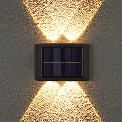 Waterproof 4 LED Sensor Solar Wall -XF-7717 - Description:
Name: LED Solar Up and Down Wall Light
Material: ABS+PC
Size: As shown in the picture
Solar panel: 2Led:2v 80mA,4led/6led:2v 150mA,8led/10led:2v 180mA,12led/16led: 2v 240mA
Battery capacity:1.2v 600mah 
Light color: white light/warm light
Number of LED lamp beads: 2
Design process: Professional grade IP65 waterproof
Charging time: about 8 hours under full sun
Use time: about 8-10 hours with full charge
Uses: Outdoor gardens, courtyards, corridors, stairs, fences, streets, etc.
The following environments are not suitable for installation:
Glass room (although there is sunlight, but the glass blocks, which affects the light intensity. It affects the battery charging)
Monitoring area (monitoring area should not be installed, monitoring has infrared rays. It will affect the brightness of the lamp)
Under the tile eaves (there should be no obstructions such as tile eaves, trees, wires, etc. above the area where the lamps are installed)
Short light time (the area where the solar light is installed should be exposed to sunlight for at least 6 hour)
Note:
1. Please allow 0-3cm error due to manual measurement. Thanks for your understanding.
2. Monitors are not calibrated same, item color displayed in photos may be showing slightly different from real object