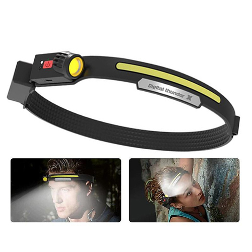 Rechargeable headlamp with sensitive on and off lighting