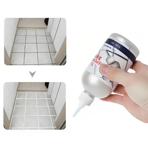 Tile Reform Gap Refill - 280 ml - Bathroom tiles waterproof gap filler is handy tool for any home. Just shake tile gap filler and fill in the cracks for perfect sealing solutions. A perfect DIY tool to repair any tiles or corner of your home 
 
      Features:Suitable for all kinds of floor tiles No more messy repair tools and buying new tiles Comes in an easy way to apply nozzle with a ready-mixed compound. Just clean and dry the area then apply it directly Use it for bathtub tiles, wash basin, bathroom toilet tiles, balcony sink, porch tiles, corridor tiles, and other cracks landscape Its water-proof and mold-proof! It can help limit mold and bacteria growth on tiled walls, floors, or counters to keep your bathroom and kitchen clean     Specifications:Color: White Size: 13*6 cm
 Weight:300 g Material: Silicone Capacity: 280 ml