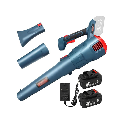 BOSS Electric Leaf Blower With 2 Rechargeable Batteries 118V 5.0 Ah - Power: 1000W Windspeed:  45m/s Air Volume: 9m3 /min Wieght: 2.5Kg Battery: 118V/5.0Ah Voltage: 21V JB3800 Length: 740mm Without Tube/ 910mm With Tube