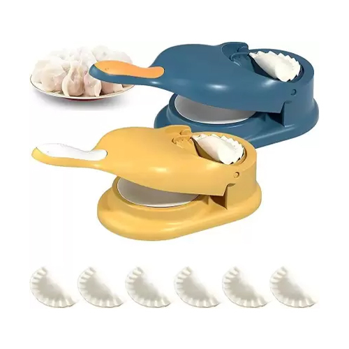 Plastic 2 in 1 Dumpling Maker Machine Dumpling Press 0989 - 2-in-1 Dumpling Maker --- Practical 2-in-1 design, you can easily press the dough and make perfect dumplings with this tool. The ergonomic handle provides a comfortable grip and makes squeezing easier. Easy to use: simply insert dough and press only once with this manual tortilla press, the flat, smooth surface makes each tortilla as flat as you need every time with every press. The edge adopts a wavy design that mimics handmade, you will make beautiful dumplings in a short time. Dumpling skin mold is a good product, convenient and easy to operate, with super high appearance and forming 2 in 1 Dumpling Maker is more convenient to use. No skills are required, just press down to improve efficiency. Even if you are a beginner, this dumpling maker press will allow you to make beautiful wavy-shaped dumplings in a short period.