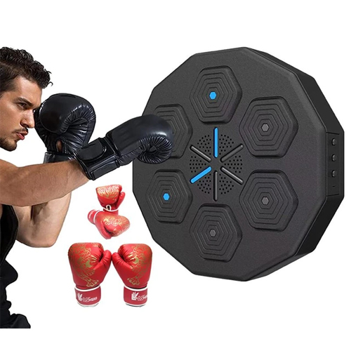 Smart Music Boxing Equipment Punching Pads With LED Light Workout Machine For Kids/Adults, And Boxin - 【Upgraded Music Boxing Machine】Upgrade your boxing training with our innovative Bluetooth music boxing bag. The boxing wall target supports the smart connection of the Bluetooth mobile phone, allowing you to display data, hit speed, striking power, combination times and other data at any time.High safety: The lightweight design of the boxing wall target makes it easy to move and store, making it a perfect addition to your home gym or workout space. Carefully optimized PU gives it moderate thickness and hardness. It will not deform even if you hit it for a long time. The included boxing gloves can also protect your hands well.Would you like a thoughtful gift? Are you looking for a unique and thoughtful gift? With this smart music boxing machine, you can enjoy the benefits of boxing without having to leave your home, making it a perfect addition to your gym or home workout space.【Widely Applicable】Our target boxing mat offers a wide range of uses, making it the perfect choice for the office. Workers and students looking to relieve stress. Typing games and music make it a fun and engaging way to relieve stress, boost your mood and improve cardiovascular health, muscle strength and overall fitness.Wall mounting: The electronic boxing target wall boxing machine with strong adhesive sheet, which is very easy to install on different walls. Even beginners can quickly begin to enjoy the endless possibilities of creating electronic music and boxing training.