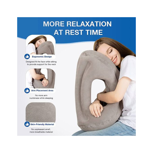 Earldom Inflatable Travel Pillow S17 - Inflatable Travel Pillow for Sleeping, the inflatable pillow provides comfort during travel, offering multi-angle support for the head and neck, reducing pressure on the cervical spine. Easy to inflate and leak-proof thanks to the new air valve design. With a tall design, it fits different people and provides better sleeping comfort on the road. Lightweight and portable, suitable for airplane, car, train, bus travel, and even home use.This inflatable sleep pillow provides multi-angle support, allowing your head and neck to naturally bend forward and your back to naturally curve. Reducing pressure on the spine while sleeping during your journey. The inflatable travel pillow uses a new design with a large air valve for inflation and deflation. A new leak-proof valve with an inner cover design allows the internal air of the pillow to push against the inner cover to prevent air leakage. All you have to do is lift the inner cover, and the air can be completely deflated within 5 seconds. This inflatable neck pillow has  taller than other pillows. Suitable for people of different heights, allowing tall individuals to also comfortably rest. The long inflatable pillow provides better comfort for relaxation, making sleeping easier and longer during travel. Best inflatable pillow for travel and home: Small in size, easy to carry, and does not take up much space. You can use it on the plane, car, train, bus, sleep in the office, travel with family, etc.