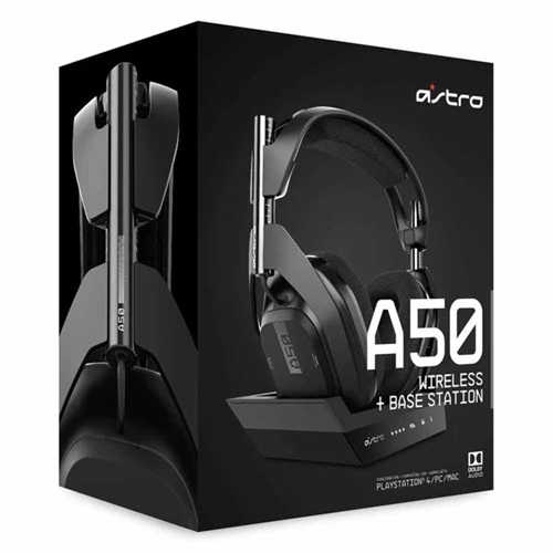 Astro Gaming - A50 Wireless Gaming Headset for Xbox One, Xbox Series X|S, and PC - Black 0886 - Experience the performance and sound of ASTRO Audio V2 with the convenience and freedom that comes without wires. The A50 Wireless + Base Station for Xbox delivers top-of-the-line acoustics, ergonomics, comfort and durability that gamers and streamers demand. Experience Absolute Immersion with the A50 Wireless + Base Station. All current ASTRO Gaming products designed for Xbox will offer continuous compatibility on Xbox: Series X|S. ASTRO COMMAND CENTER SOFTWARE The free ASTRO Command Center software gives players complete control over their audio experience, which includes voice communication and game audio settings. Available on Windows 10, XBox and Mac TUNED WITH ASTRO AUDIO V2 ASTRO Audio V2 provides a precise and smooth frequency spectrum for detailed, true-to-life imaging and localization of sound for a competitive edge. This means crisp highs, controlled mids and distortion-free bass for balanced resolution. PRODUCT RESOURCES ASTRO Gaming provides you with valuable information and tools for all of our products. Browse the sections covering different levels of resources such as quick start guides and set up videos for all ASTRO Gaming products. Specifications
PRIMARY SPECIFICATIONS Microphone : 6.0mm uni-directional, voice isolating
Ear Coupling: Over-Ear
Drivers: 40mm Neodymium Magnet
Wireless range: 15 m
Standby Battery Life: ~ 20 months
Wireless Frequency: 2.4GHz
Battery Type – Lithium Polymer, single cell ­­
PHYSICAL SPECIFICATIONS Weight w/o Cable: 0.83 lbs (380g)
TECHNICAL SPECIFICATIONS Transducer Principle: Open Air
Frequency Response: 20Hz – 20,000Hz
Characteristic SPL: 118dB @1kHz
REQUIREMENTS Windows 10
Windows 8.1
Windows 8
Windows 7
Mac
Base Station
BASE STATION PRIMARY SPECIFICATIONS Power Supply: USB Micro-B (USB 2.0 compatible)
Wireless range: 15 m
Inputs and Outputs: Optical Pass-through, USB Power & Soundcard, USB Charging Port, AUX In / Mic out (TRRS 3.5mm)
PHYSICAL SPECIFICATIONS Weight w/o Cable: .70 lbs
Dimensions: 8.5”/4.25”/1.15”
TECHNICAL SPECIFICATIONS Output: 5.0V, 180mA
REQUIREMENTS Windows 10
Windows 8.1
Windows 8
Windows 7
Mac