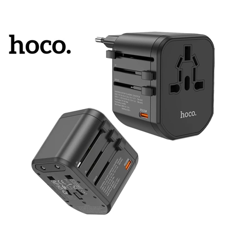 Hoco Universal Charger - PD20W 9415 - - Type: USB Wall Charger, Universal Adapter, Fast Charger - Usage: Universal - Material: PC Fireproof Material, ABS - Protection: Over-charging - Function: QC3.0, PD - Output voltage and current: 9V/2A, 5V/2.4A, 5V/3A, 12V/1.5A, 9V2.22A, 12V1.67A - USB Port: Type-C + 2 USB Port - Input: 100-240V 50/60Hz 0.4A - Output: Type-C: 20W USB:18W - Made In China - Dimensions: 68.1 x 55 x 52.5mm - Weight: 135g - Model: DC44 - Color: Black - Brand: Hoco