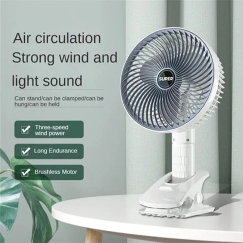 Circulation Clamp Battery Fan 9425 - Product DescriptionDescription :
Portable Fan Strong Wind Force Simplicity Handheld Fan Clamp Fan Low Wear Butterfly Biomimetic 3 Leaves Desktop Mini Fan 

Specifications:
 1. The gentle sound movement accompanies you to sleep peacefully, with a quiet performance of about 20-30 decibels, protecting sensitive sleep. The wind sound is so low that it can be ignored. 2. Strong wind power, silent brushless copper motor, digital brushless motor, high speed provides long-lasting strong wind power, low wear, and longer silent life. 3. Butterfly biomimetic 3 leaf, surging wind, silent, using high-quality PS material, strong softness, even and gentle diagonal air supply, with a 90% increase in wind gathering ability. 4. Three speed variable frequency wind, cool and relaxed with ease, simple button design, easy to control sleep wind, natural wind, strong wind, wind with heart. 5. The cool breeze blows away the scorching summer heat. Vortex 3 blades supply air, reducing resonance, making the wind more concentrated, cool, and comfortable, driving away the hot and stuffy summer heat. Package Included:
 1 * Fan 1 * USB cable