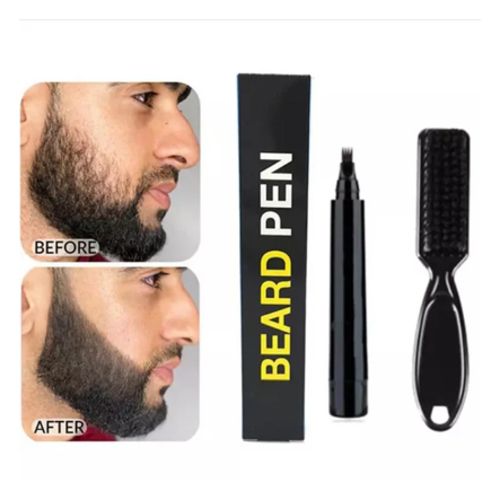 Men’s New Beard Filler Pen & Brush Kit 8000 - MORE FULLER BEARD: Our Beard Pencil Filler Is Designed To Restore All The Contour In Beard, Our beard pencil filler Is Designed To Reduce The Appearance Of Gaps In Your Beard, Moustache, And Even Eyebrows!...Giving To You A Clean, Natural, And Fresh Look. EASY TO APPLY: Our Beard Pen Has Two Ends, One End Has Four 4 Tips To Draw The Outline Of The Beard, And The Other End Can Fill The Small Gaps Inside The Beard. At The Same Time, We Are Equipped With A Barber Brush To Apply Even Color Before The Liquid Dry， Make Your Beard Look More Natural SWEATPROOF & WATER RESISTANT : Our Beard Pencil Will Give You A Perfectly Contoured & Fuller Appearance，Our Long-Lasting Formula Ensures The Product Application Will Last All Day With Confidence And Without Smudging Or Fading Through Sweat, Or Rain. BETTER CARRYING: Our Beard Pen Size: It Can Be Conveniently Put In A Backpack For Use During Business Trip.