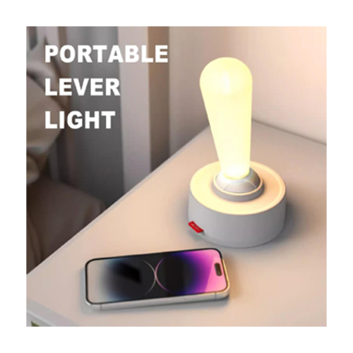 Lever Toggle Switch Shape Lamp Light - 【Novelty Lever Light】-- This lever night light uses an innovative toggle switch design. The switch itself becomes a night light, saying goodbye to fumbling in the dark and providing a novel and engaging experience.【Cableless and Wall-Mountable】-- Easily position this portable nightlight wherever you desire. Simple installation, suitable for bedrooms, hallways, and even for on-the-go use.【Care For Eyes】-- Modern simple lamp diffuses table night light uniformly, pleasing to eyes, and reduces eyestrain to most extent. soft, warm tones for relaxing, to clear, cool tones for productivity or night reading.【Versatile Use】-- This single light serves multiple purposes. With two brightness settings, it can function as a bedside table lamp, a nightlight for the bedroom, or as ambient lighting for the home, placed randomly in the living room, or mounted on the wall as a sconce. It's also perfect for outdoor use, camping, and as a mood lighting option for bars.【Funny Thoughtful gift】-- This stylish lamp can be used for home decoration or office decoration. It is also a funny thoughtful gift for family, companions, lovers, friends and colleagues.Elevate your surroundings with stylish designs that seamlessly integrate into any decor, adding a touch of refined shine. Item Name: Lever Light Model: JP_l003 Input Voltage: DC 5V Input Current: 1A Power: 2W Material: ABS + Silicone Net Weight: 260g Dimensions: 112 x 112 x 204 mmIt's not just a light, it's a future joystick experience.Stand out in a harmonious blend of modern design and user-friendly interaction.Control the ambiance of your environment with the push of a joystick, turning lighting up your world into a game-like interaction.Package list:1* Lever Light1* USB Charging Cable