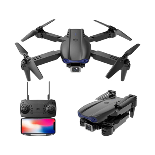 Drones With Camera 2.4GHz Mini Drone with Double 1080P Lens 9983 - Double 1080P Ultra Clear Camera: There have 2 cameras can be choose.With 1080P wide angle camera give wide high denfinition pictures and video.The quadcopter fuselage is made of high strength and resistant) engineering plastics,lightweight and durable resistance.Feature: With foldable arms, small size, easy to carry.Double camera switch).With altitude hold mode function provides stable flight.With wi-fi function can be connected APP, APK system to take pictures, video, real-time transmission through the phone camera image.Trajectory Flight. Draw a fligh way on the screen, and the drone would conduct an autonomous flight along the designated way.Headless Mode, no need to adjust the position of aircraft before flying .2.4GHz Technology Adopted for anti)-Interference.4 Channel which can do ascend, descend, forward, backward, left sideward fly, right sideward fly and rolling 360°.It have 3-level flight speed to switch) that can make more happyness with the flying.More Intelligent Functions: Up/down, Forward/backward, Turn left/right, Sideward flight, 3-level flight speed, LED Light, Headless Mode, Altitude Hold Mode, Wi-Fi FPV, Trajectory Flight, Camera/Video.Item Weight‎0.79 PoundsBattery Capacity‎1800 Milliamp HoursVideo Capture Format‎MP4Remote Control Technology‎BluetoothControl Type‎Remote Control

Maximum Range‎80 MetersMaterial‎PlasticWireless Communication Technology‎Wi-FiBattery Cell Composition‎Lithium PolymerAre Batteries Included‎YesSupported Image Format‎JPEG, PNGVideo Output Resolution‎1920x1080 PixelsRemote Control Included?‎YesRechargeable Battery Included‎YesProduct Dimensions‎9.25