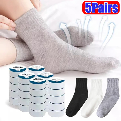 Travel Socks - Easy Disposable Cotton Socks for Men, Accessible Casual Socks, Portable, Outdoor, Travel, Sports Wear