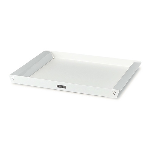 Large V Tray - Grey - Serving Tray - Metal Color: Light Grey and White Size : Large 52 x 34 cm