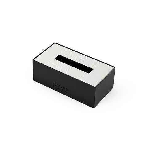 Tissue Box - Black & Off-White Wooden Lid - Metal tissue box (Black) with wooden lid (Off-White) Dimensions 25 x 13 x 9 (cm)