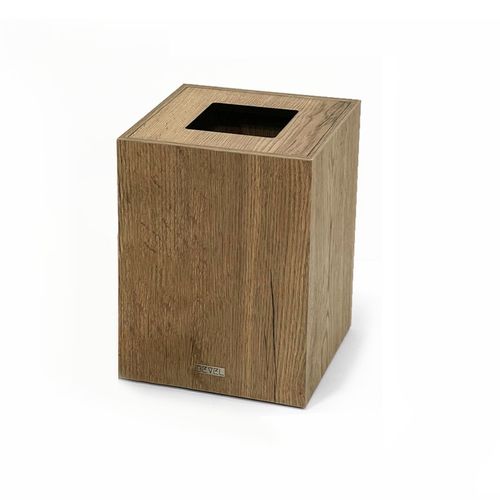 Waste Bin - Walnut Wood - Delivery within 15 days 
 Melamine walnut wood bin with swiveling hidden wheels Dimensions 21 x 21 x 28 (cm)