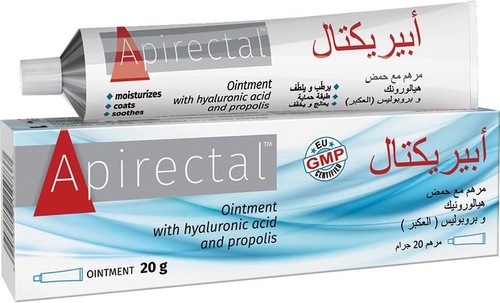 Beauty Bazar - Apirectal ointment - منتج طبي طبيعي و عالمي، رقم واحد في أوروبا و بولندا ?? ، في علاج وتسكين الألم في حالات: الباسور و الناسور الشرجي. الشرخ أو التشقق الشرجي. الإمساك. جروح والحروق. جروح ما بعد العمليات. القدم السكرية. التسلخات و التقرحات الجلدية. 
 يتكوّن من خلاصة البروبوليس الملكي (العكبر) و من الهيالورونيك الطبيعي، بتركيزات عالية جداً و نقية ١٠٠٪؜. مفعول علاجي مذهل و نتائج سريعة من أول استخدام رح تشعر بالفرق. يسكّن الألم و يوقف النزيف فوراً. كما يعالج الالتهابات و التهيجات الجلدية. آمن للأمهات و الحوامل و جميع الحالات.

الحجم:  ٢٠ جرام