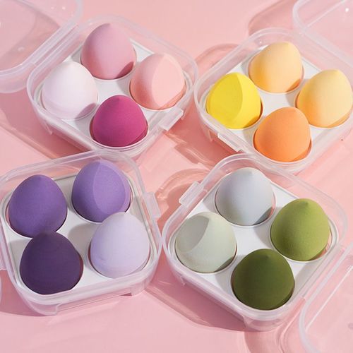 4Pc Beauty Egg Makeup Blender Cosmetic Puff Makeup Sponge Cushion Foundation Powder Sponge