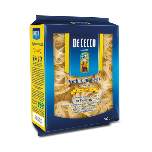 TAGLIATELLE 500g - Established in 1886, DeCecco remains one of the world's oldest and most beloved premium pasta manufacturers. All DeCecco products are manufactured and imported from ITALY