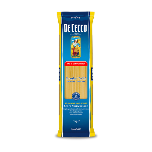 SPAGHETTI 1kg - Established in 1886, DeCecco remains one of the world's oldest and most beloved premium pasta manufacturers. All DeCecco products are manufactured and imported from ITALY