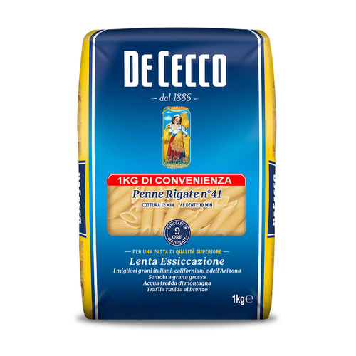 PENNE REGATE 1kg - Established in 1886, DeCecco remains one of the world's oldest and most beloved premium pasta manufacturers. All DeCecco products are manufactured and imported from ITALY