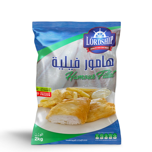 Hamour Fish Fillet - 2 kg - Frozen Hamour Fish Fillet - 2kg  - Imported from United Arab Emirates