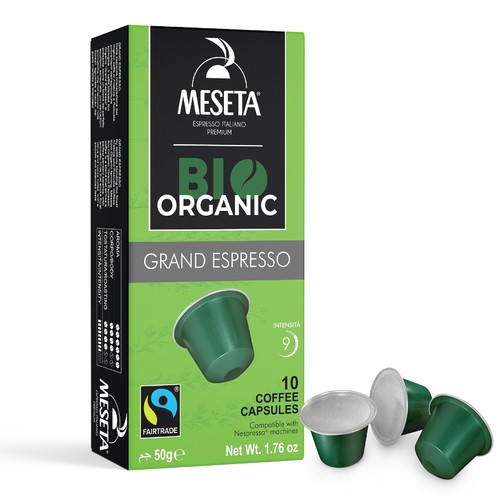 Roasted and Ground Coffee Capsules - Organic Grand Espresso (MESETA) - Roasted and Ground Coffee Capsules - Organic Grand Espresso (MESETA)