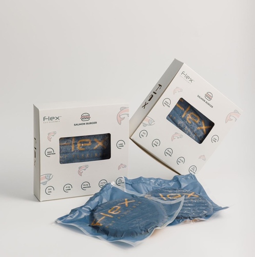 Salmon Burger - Frozen Salmon Burger Nutrition Facts Per Patty (120g): Total Protein: 26.6 g Total Carb: 4.2 g Total Fat: 14.4 g Calories: 253 Net Weight: 240 g&nbsp; Total Patties: 2 pieces x (120 g)