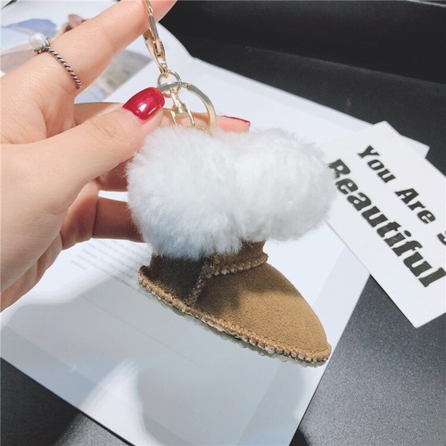 Mini boot fur keychain